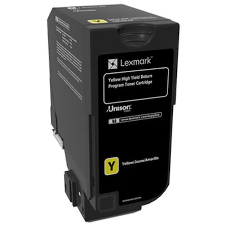 Lexmark Lexmark High Yield Yellow Return Program Toner Ctg, TAA Compliant, Yield: 12000 Pages 74C0HYG